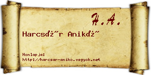 Harcsár Anikó névjegykártya